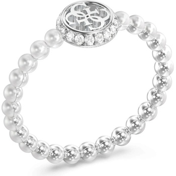Guess oceľový prsteň s perličkami Tiny Pearly JUBR05522JWRH