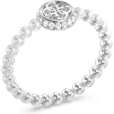 Guess oceľový prsteň s perličkami Tiny Pearly JUBR05522JWRH