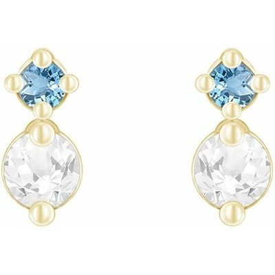 Eppi Minimalistické náušnice s moissanitmi a topásmi Coroba E42883