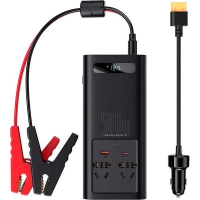 Baseus Инвертор за захранване за кола Baseus, 500W, 220V, CN/EU, черен (CGNB000101)