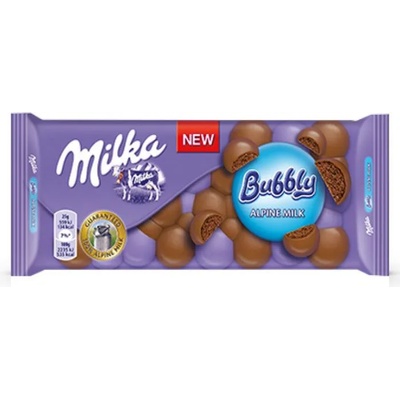 Kraft Foods Аериран Млечен Шоколад Milka Bubbly 90 г