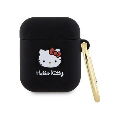 Hello Kitty Liquid Silicone 3D Kitty Head Logo Pouzdro pro AirPods 1/2 HKA23DKHSK