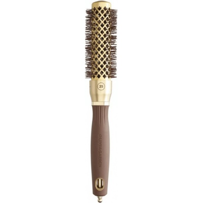 Olivia Garden Expert Blowout Shine Gold a Brown Okrúhla fúkacia kefa na vlasy 25 mm