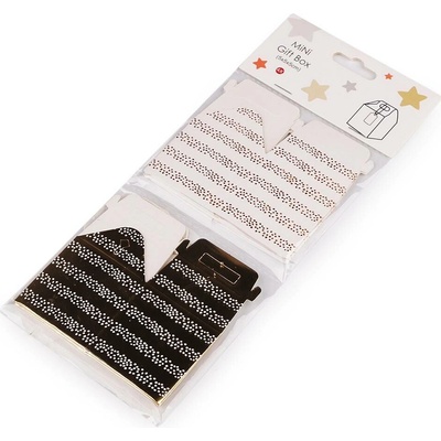 Dárková mini krabička s visačkou, střední, 8 zlatá