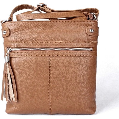 Vera Pelle malá kožená crossbody kabelka no. 60 hnědá