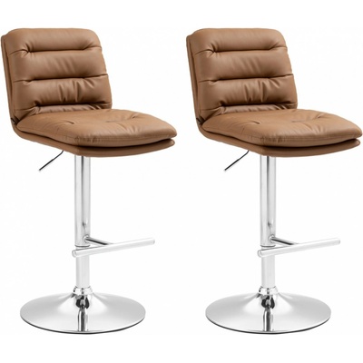 Design-Shop Damar koženka Světle hnědá / chrom 2 ks