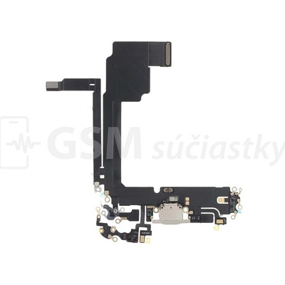 Flex kábel nabíjania iPhone 15 Pro Max - nabíjací konektor, mikrofón Farba: Biela