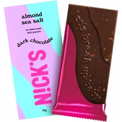 Nick's hořká čokoláda s mandlemi a mořskou solí 75 g