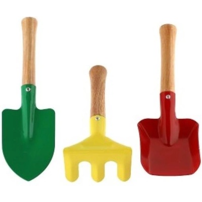 Teddies Градински инструменти детски 3бр метал/дърво 15-21см