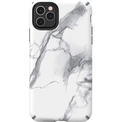 Speck Presidio Inked Case - удароустойчив хибриден кейс за iPhone 11 Pro Max (бял-сив)