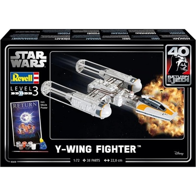 Revell Комплект модел за сглобяване, Revell, Star Wars, Y-wing Fighter, 38 части (R05658)