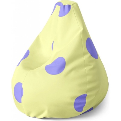 Sablio sedací vak Pear fialové tečky 140 x 100 x 25 cm