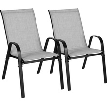 MultiGarden SC-092KD Zahradní židle stohovatelné 2 ks, světle šedé