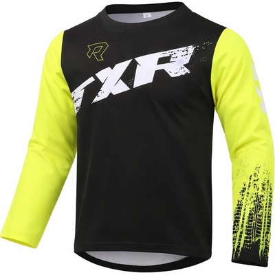 Dětský motokrosový dres TXR Pulse černo-fluo žlutý – Sleviste.cz