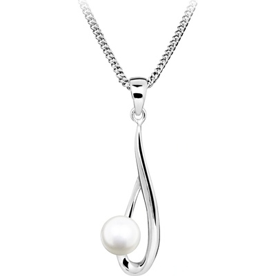 Silver Cat Pôvabný strieborný náhrdelník s pravou perlou SC611