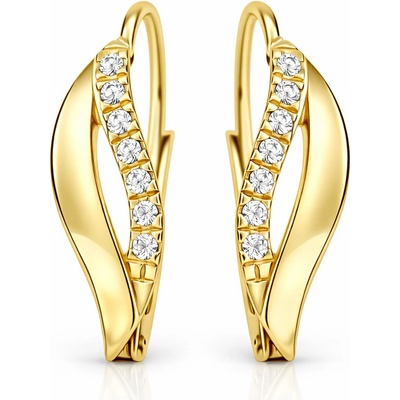 Soliter Elegantní zlaté náušnice s krystaly 239 001 00552
