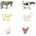 Rappa Комплект фигурки Rappa - Животните от фермата, 6 броя, 3-6 cm (218161)