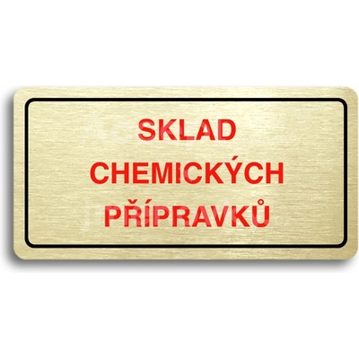 ACCEPT Piktogram SKLAD CHEMICKÝCH PŘÍPRAVKŮ - zlatá tabulka - barevný tisk