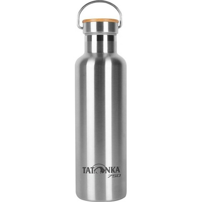 Tatonka Hot + Cold Stuff Bamboo Lid Nerezová termolahev 750 ml stříbrná