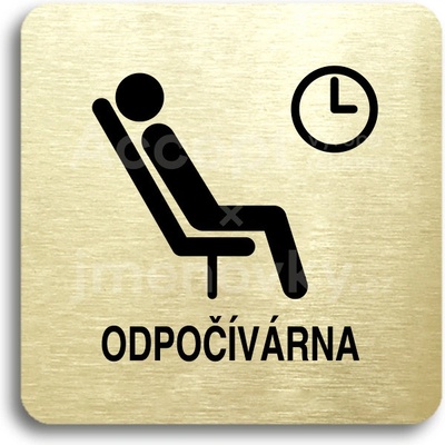 ACCEPT Piktogram odpočívárna III - zlatá tabulka - černý tisk bez rámečku