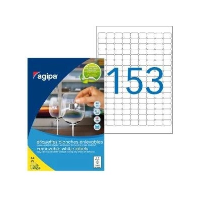 Etikety univerzálne odnímateľné 22x16mm Agipa A4 25 hárkov