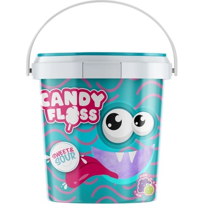 Candy Floss cukrová vata kyselé jablko a sladké hrozny v kbelíku 850 ml 50 g