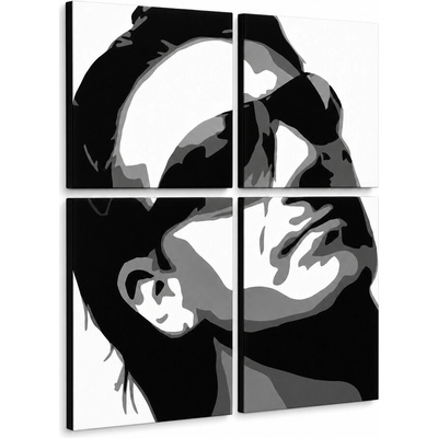 Ručne maľovaný POP Art obraz Bono-U2 - 100x100 cm