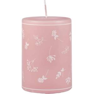 Unipar Розова свещ , време на горене 48 часа Fleur - Unipar (Fleur Pink Pillar 70x100)