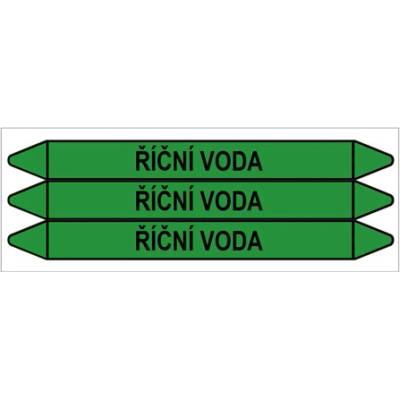 Značení potrubí, říční voda,3 ks, 355 × 37 mm PZ 009025