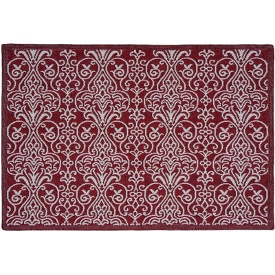 SCANquilt prostírání motiv Lurex ornament červenostříbrná 30x45cm