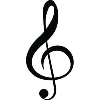 Wallity Nástěnná dekorace Treble Clef černá