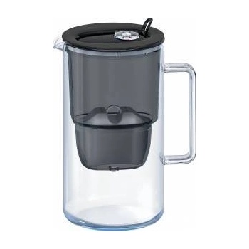 AQUAPHOR Glass 2.5L Black Filtering Jug + 1 Maxfor Plus Mg Cartridge