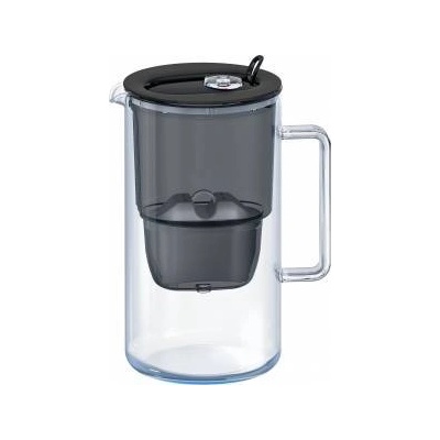 AQUAPHOR Glass 2.5L Black Filtering Jug + 1 Maxfor Plus Mg Cartridge