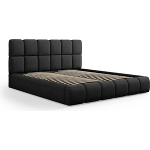Micadoni Черно тапицирано двойно легло с място за съхранение и решетка 180x200 cm Bellis - Micadoni Home (MIC_BF180_140_F1_BELLIS5)