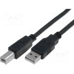 VCOM Кабел VCom USB 2.0 Type A към Type B, 3 m, черен (CU201-B-3m)