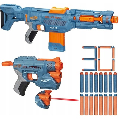 NERF ELITE 2.0 SADA 2 X ODPAĽOVAČE PUŠKA ECHO A AUTOMATICKÁ PISTOLE PHOENIX