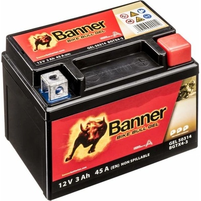 Baterie gelová 12V, YTX4L-BS/YTZ5S-BS, 3Ah, 45A, BANNER Bike Bull GEL 113x70x86 – Zbozi.Blesk.cz
