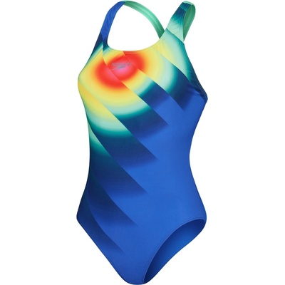Speedo Womens Placement Digital Powerback - Cobalt/H Green
