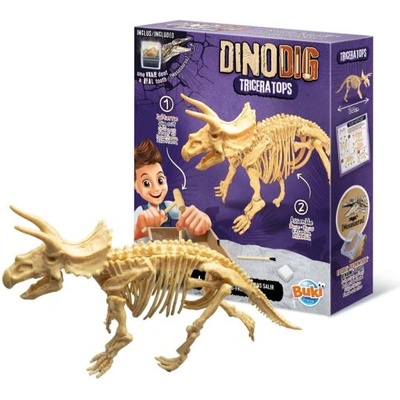 Buki France Dinodig изкоп и скелет на Трицератопс