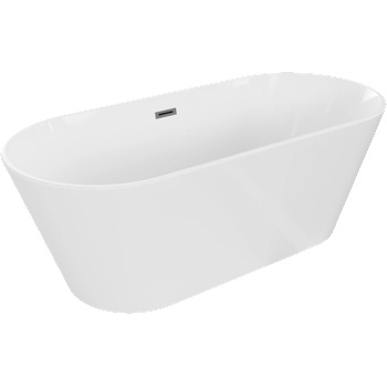 Mexen Flavia самостоятелна вана 170 x 75 cm, бяла, преливник gun gray четкан - 54031708000-66 (54031708000-66)