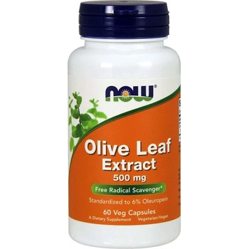 NOW Olive Leaf Extract, 500 mg, 60 растителни капсули, Now