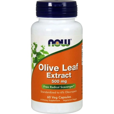 NOW Olive Leaf Extract, 500 mg, 60 растителни капсули, Now