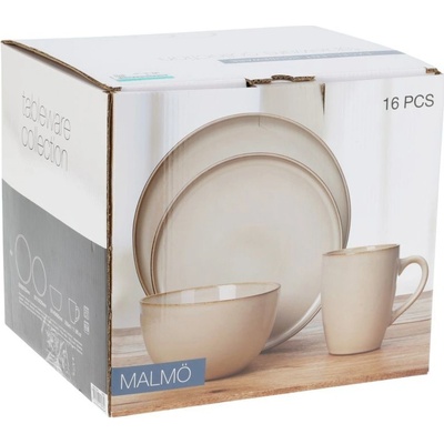 EXCELLENT KO-Q97001200 Jedálenská sada kamenina béžová 16 ks