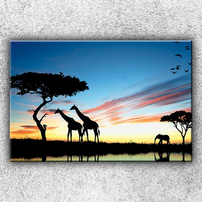 IMPAR Fotografie na plátno Siluety safari 1 120x80 cm