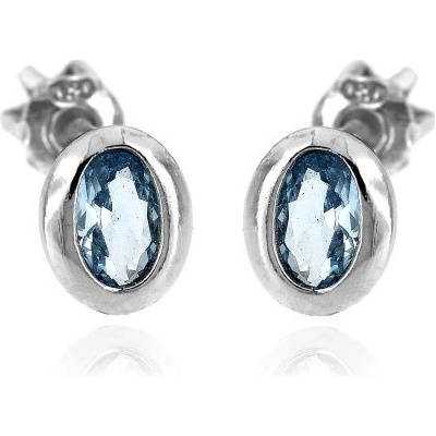 Zlatnictví U Kostela stříbrné náušnice modré oválky 304m