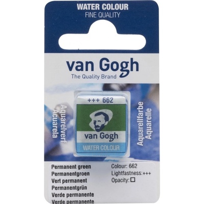 Van Gogh Akvarelová barva v půlpánvičce 662 Permanent Green