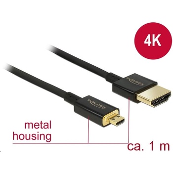 Delock Кабел Delock 84781 Slim Premium, ОтHDMI към Micro HDMI-D, 3D, 4K, М - М, 1 м (84781) (84781)
