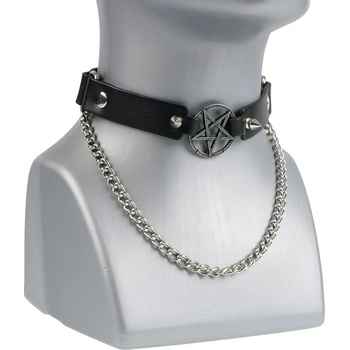 Image 1 of Leather & steel fashion Колие чокер (сбруя to обувка) Pentagram - LSF3 05