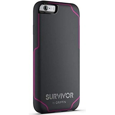 Griffin Survivor Journey Case - хибриден удароустойчив кейс за iPhone 6S, iPhone 6 (черен с розов кант)