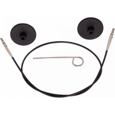 Výměnné lanko KnitPro 150 cm černá, stříbrná